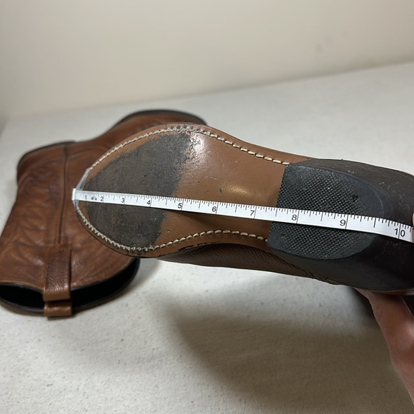 Brown Genuine Leather Almond Toe Brown Western Boots, Women’s Size 7.5 - Picture 11 of 13